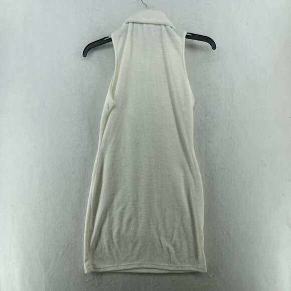 L.A Hearts Dress Women's Sz S White Terry Collared Button-Up Bodycon Sleeveless - Picture 2 of 12